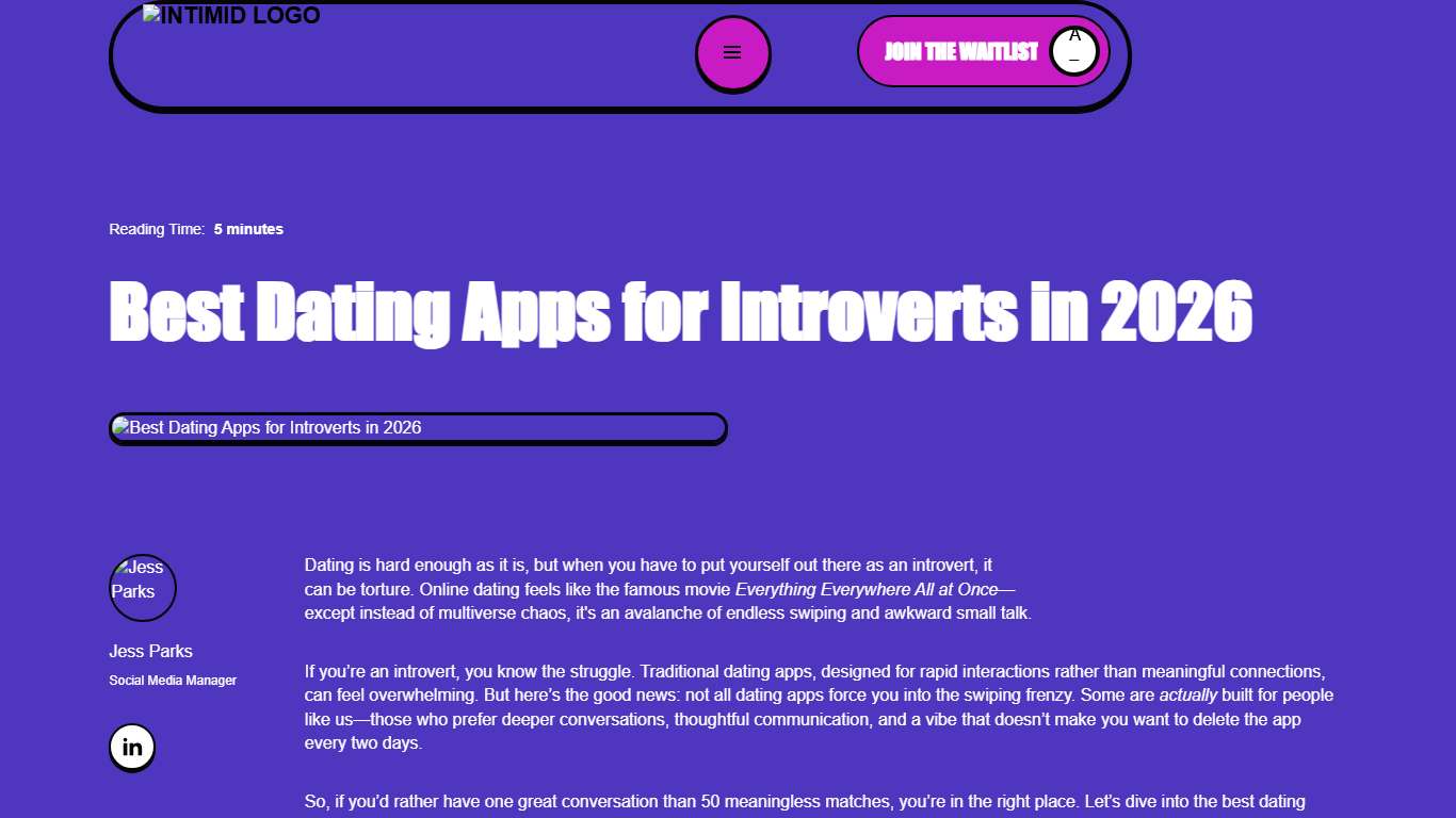 Best Dating Apps for Introverts in 2026 – InTimid
